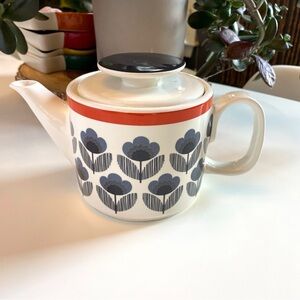 Orla Kiely Poppy Meadow Ceramic Teapot | Made in Portugal 2014 - Flaw Noted